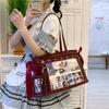 Прозрачная сумка-итебаг под мышку Бант Любовь Заклепка Bolsos mujer Сумки через плечо для женщин Молния Sac Femme Подростковые девушки Bolsas Bolsa