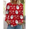 Christmas Women's Long Sleeve Funny Santa Claus 3D Pattern T Shirt 2024 Autumn Fashion Women's Tops Harajuku Pullover Clothing