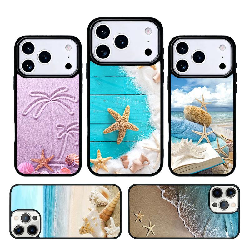 Чехол для телефона с ракушками и морской звездой для iPhone 17 AIR 16 Pro Max 15 14 Pro 11 12 13 Ударопрочный силиконовый чехол