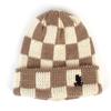 Универсальная химия Большая клетка Бежевая ШЕРСТЯНАЯ Шапка-бини