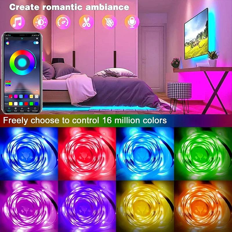 RGB LED Strip Lights USB Smart Led Light Music Sync APP Remote Control Flexible LED Lamp Tape for Room TV Backlight Decoration