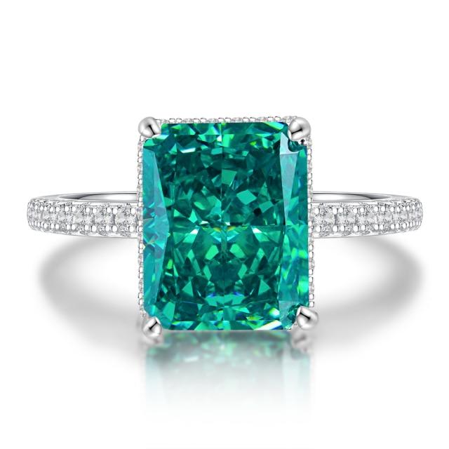 100% стерлинговое серебро 925 пробы сияющий созданный драгоценный камень камень рождения свадьба помолвочное кольцо Высокое ювелирное изделие