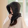 Scarf Integrated Hat Women's Winter Warm Knitted Wool Hat Fashion Hat