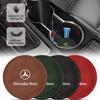 Car Cup Holder Pad PU Leather Slot Non-slip Coaster Mat For AMG C500 C200 C300 A B C E GLA CLA GLK GL ML GLE W204 W205 W203 W211 W212