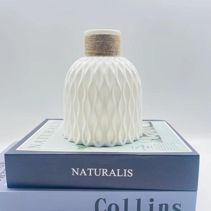 Пластиковая ваза для цветов в скандинавском стиле с узором в виде аргайла, цветочный горшок с текстурированной веревкой, декор для дома, композиция на стол на Хэллоуин