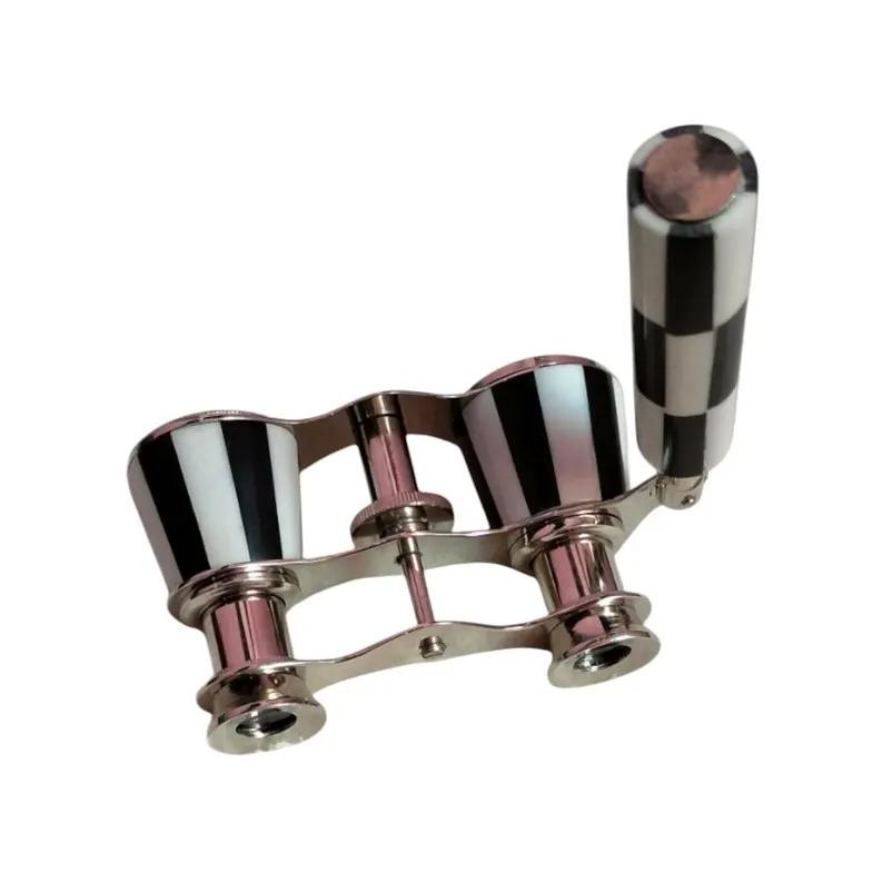 Antique Brass Opera Glasses with Leather Case - Victorian Style