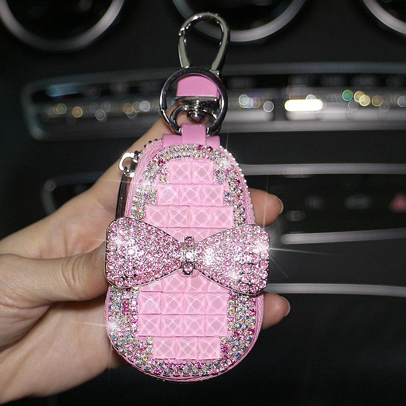Новый универсальный чехол для автомобильного ключа из кожи Diamond, защитный чехол для автомобиля, автомобильные аксессуары для девушек и женщин для MAZDA Benz Bmw F30