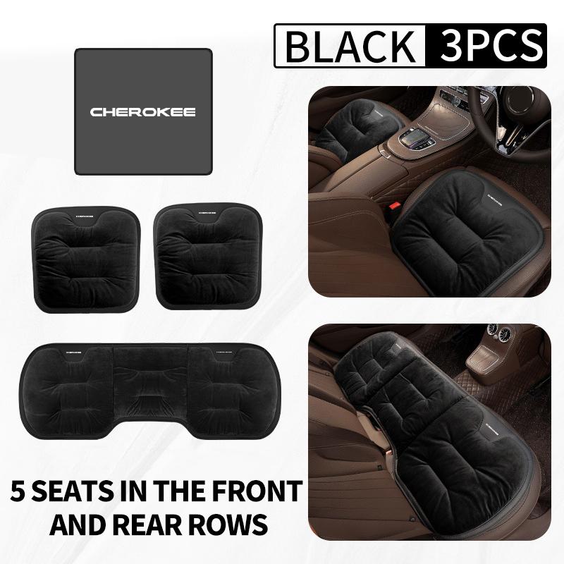 Car Flannel Seat Pad Front Rear Seats Cushion Winter Warm Mat For Jeep Wrangler-JK Liberty JL Cherokee Patriot Commander ALU1