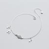 Cute Music Note 925 Sterling Silver Charm Anklets For Women Barefoot Leg Chain Ankle Foot Bracelet Girls Lady Summer Jewelry