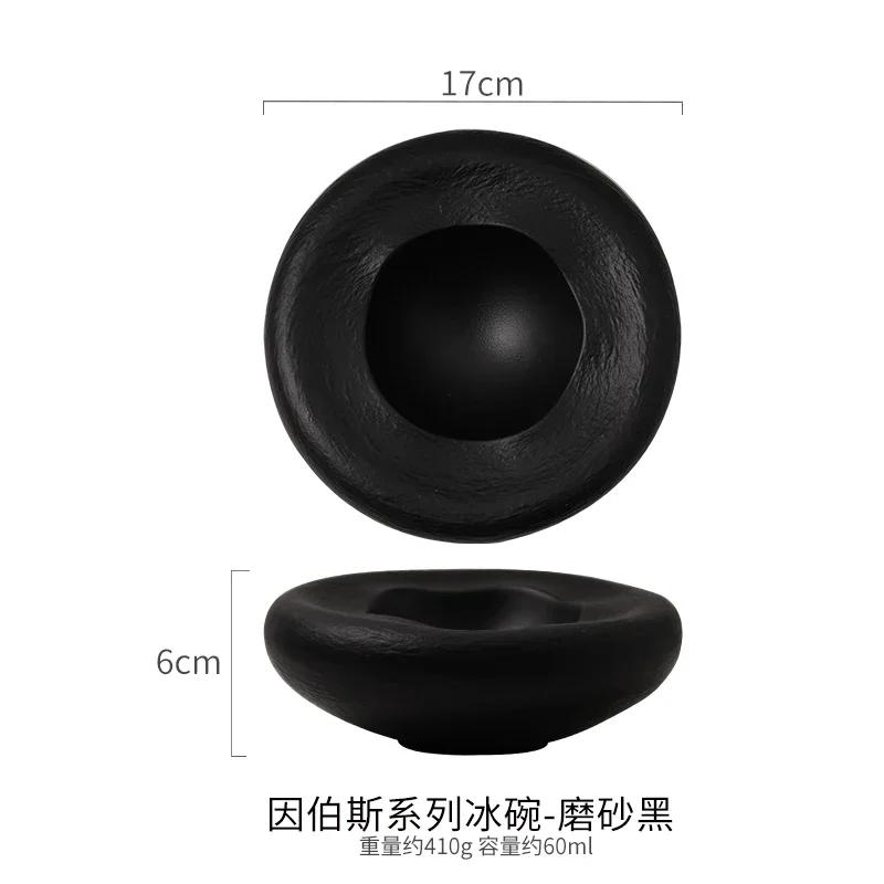 Ceramic Frosted Irregular Fruit Bowl Rice Bowl Restaurant Hotel Dessert Bowl Western Steak Plate Salad Plate Kitchen Tableware