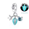 Copper Jellyfish Dolphin Turtle Starfish Shell Luminous Ocean Series Charms Beads Fit 3Mm Original Bracelets Diy Jewelry