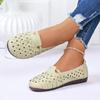 Fashion Women's Round Toe Flats Pu Leather Fashion Soft Shoes Women Hollow Designer Shoes Slip On Loafers Women Casual Comfort Mom Shoes