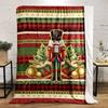 Nutcracker Soldier with Festive Drums Patterned flannel blanket perfect for the bedroom living room, sofa, or a little nap