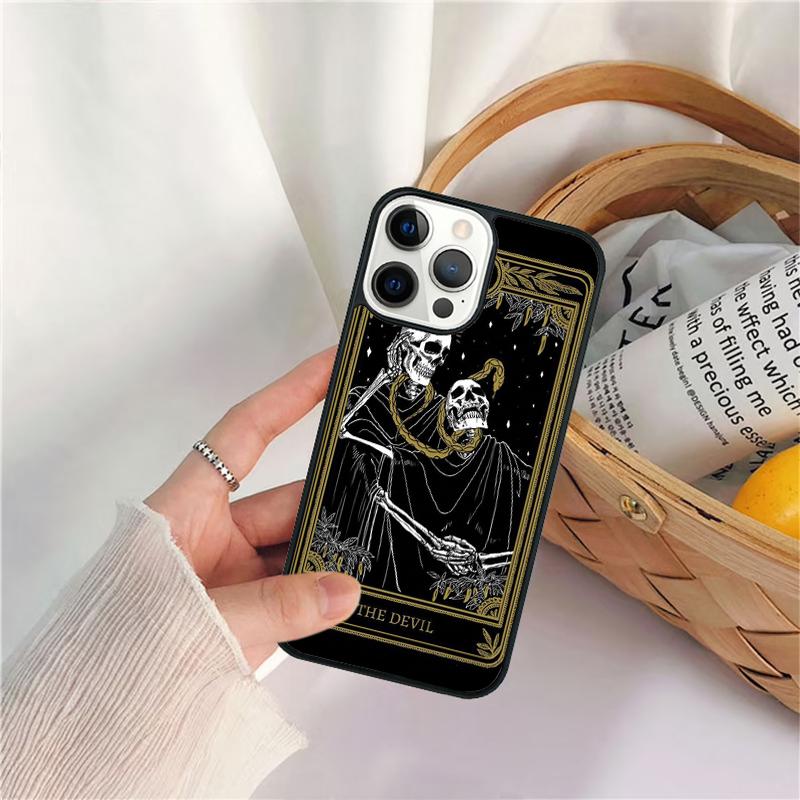 Карты Таро Дьявол Чехол для телефона Для iPhone 17 Air 16 15 14 11 12 13 Pro MAX Plus чехол Обложка Корпус