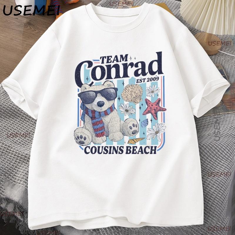 Футболка с изображением медвежонка Conrad Junior Mint Мужская Женская Летняя Я Стала Красивой Футболка Пляж Кузенов Футболки с Графикой Фанатов Футболки с Романтическими Книгами
