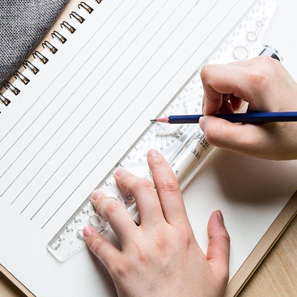 Прозрачная линейка для математического черчения 15/30 см, канцелярская шкала, угловая линейка для балансировки, архитектурная