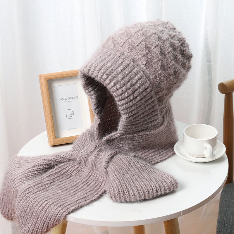 Новая шапка с утолщенной осенне-зимней шапкой, вязаная из пряжи, женская теплая сетка, красная шапка с противохолодной беличьей нитью
