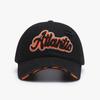 Baseball cap women's soft top outdoor European and American letter embroidery men's hat fashion soft top washed big head circumference cap