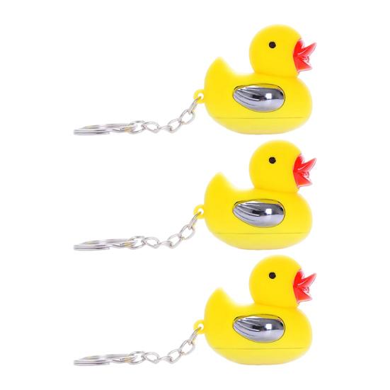 Брелок-утка со светодиодной подсветкой для розыгрышей, забавный гаджет, новинка, электрический брелок, портативная игрушка-шутка, отличный подарок для друзей и коллег