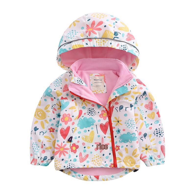 Children's Velvet Ski Jacket – Windproof, Hooded Fleece for Spring & Autumn, Trendy Design for Kids
