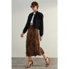 Brown Premium High Quality Animal Printed Satin Midi Woven Skirt Twoaw24et00140