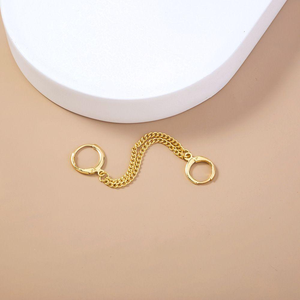 Gift Piercing Metal Punk Korean Style Hoop Earring Women Ear Buckle Ear Hook Tassel Chain Earrings