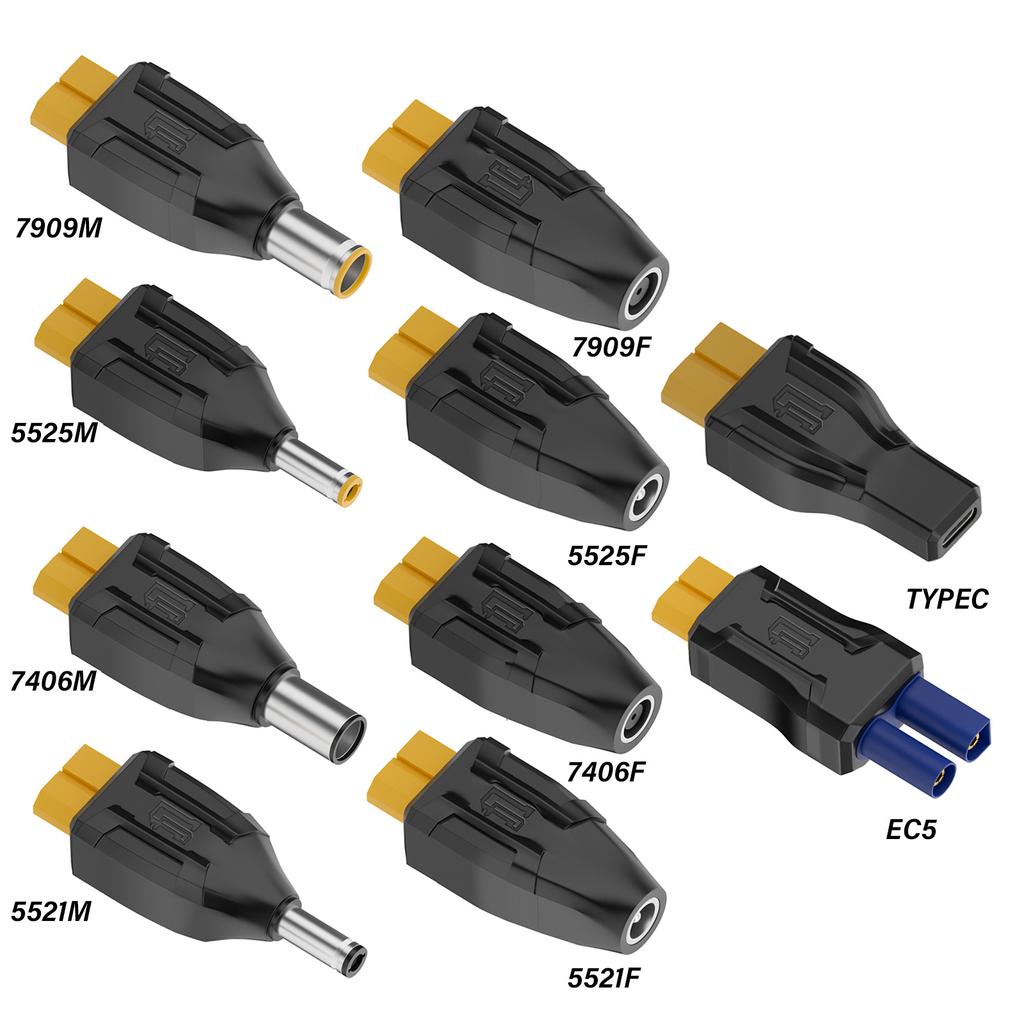 XT60 Female Conversion Head конвертер для Type C и нескольких разъемов DC5521 5525 7909 адаптер для ноутбуков дронов