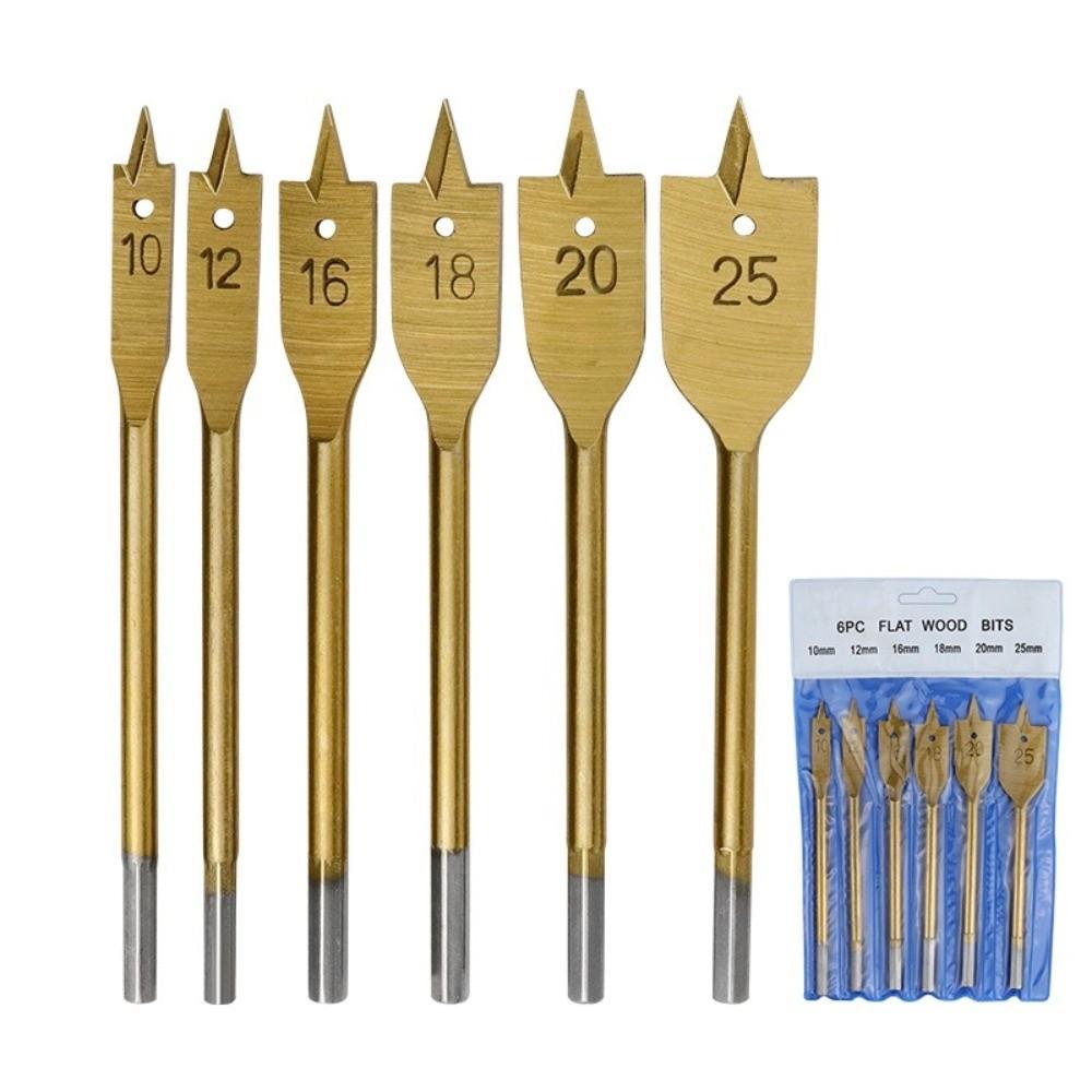 6PCS Multi Function Wood Spade Bit High Carbon Steel Wood Drilling Bit Furniture Processing
