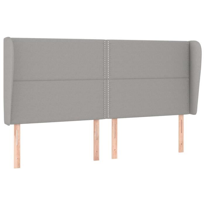 VidaXL Headboard with Ears Light Grey 183x23x118-128 Cm Fabric3117830