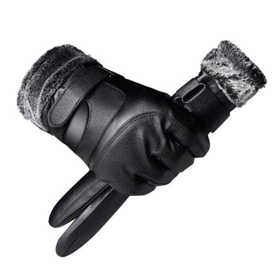 Yousheng 1 пара мужских перчаток из искусственной кожи, водонепроницаемые, ветрозащитные, с сенсорным экраном, на флисовой подкладке, для велоспорта на открытом воздухе, зимние, теплые, толстые, термо