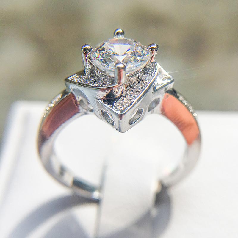 Classic Micro-Set Diamond Craft Women'S Ring Women'S Proposal Wedding Diamond Ring Square Diamond Ring