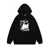 Unisex Oversized Hoodie With Embroidered Retro Dog Cartoon Design Cotton Blend Casual Sweatshirt