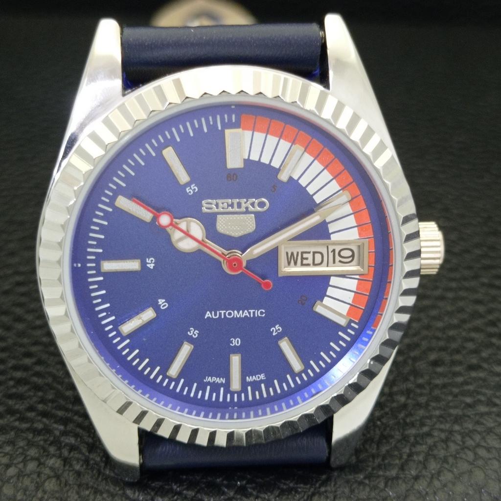 Seiko 5 АВТОМАТИЧЕСКИХ ВИНТАЖНЫХ ВОССТАНОВЛЕННЫХ 6309A ЯПОНСКИХ МУЖСКИХ ЧАСОВ С СИННИМ ЦИФЕРБЛАТОМ a440710-4