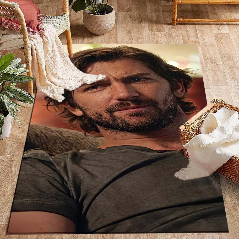 Man Wet Hair Floor Rug Office Rug Design for Game Room Playrooms Balcony Dormitory Anti-slip Rug Anime Office Decor Wedding Party Gift
