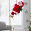 Santa Claus Climbing Ladder Plush Toy, Electric Rope Hanging Toy, Christmas Electric Santa Claus Toy Climbing Ladder Christmas Old Man Doll with
