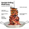 Lihe Stainless Steel Vertical Chicken Roaster Pan, BBQ Roasting Tray With Skewers & Basting Brush, Multiple Kit Options