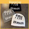 Letter Rkiemo 1998 Knit Cap For Fall Casual And Streetwear Looks Gift Hat