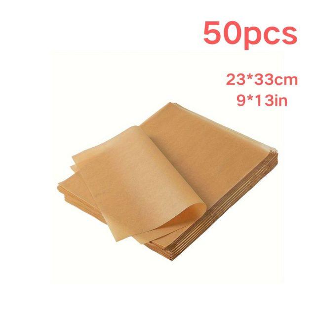 30/50/100pcs Parchment Paper Baking Sheets Non-Stick Precut Baking Parchment Baking Paper for Baking Grilling Air Fryer Bread