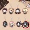 Keychain Pendant Anime Demon Slayer Kimetsu No Yaiba Kamado Tanjirou Double Sided HD Bag Pendant Gift For Fans Cosplay Props Jewelry Gift
