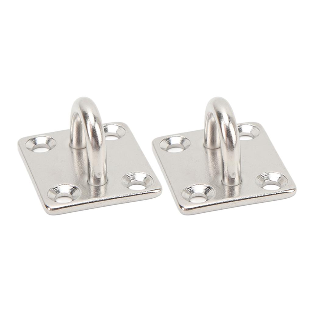 2Pcs Boat Square Pad Eye Stainless Steel Firm Durable Marine SS Pad Hardware for Yacht 70 X 70mm 2.8 X 2.8in