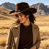 Western Style Wide Brim Panama Hat For Women Men Sun Protection Autumn Winter