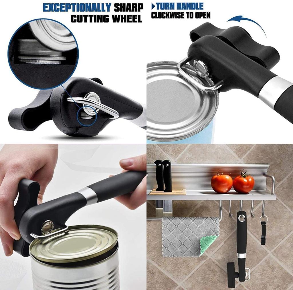 Safe Cut Can Opener, Smooth Edge Can Opener Handheld, Food Grade Stainless Steel Cutting Can Opener For Kitchen Tools Acceesorie