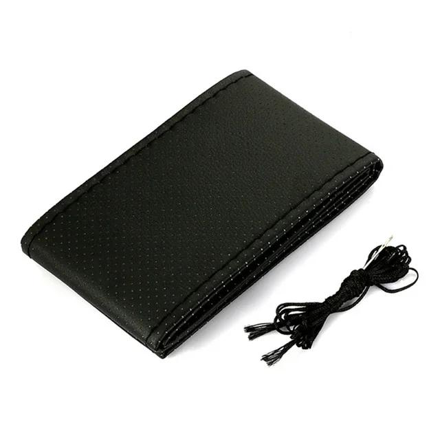 Чехол на руль автомобиля 3 цвета DIY Иглы и плетеная нить Искусственная кожа Чехлы для автомобиля Комплект Текстура Мягкие Автоаксессуары