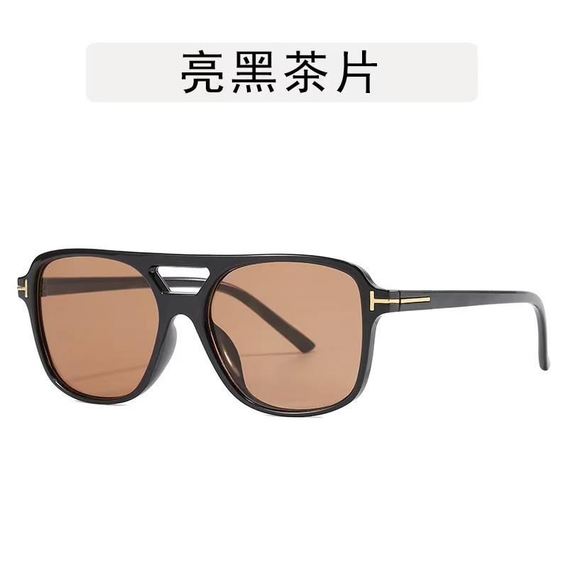 Солнцезащитные очки с двойным лучом в форме буквы Т. Мужские и женские трендовые солнцезащитные очки Ретро-солнцезащитные очки