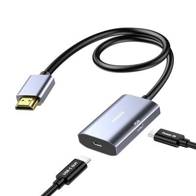 Адаптер-конвертер HDMI на USB-C 8K@30Hz/4K@144Hz, поддержка Power Delivery 65 Вт, 0,5 м, Графическая капсула, HDMI (папа) на Type-C (мама), для подключения Gami