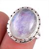 Натуральный Радужный Лунный Камень Драгоценный Камень Ручной Работы Твердое Серебро 925 Подарочное Кольцо S.6 J6p84