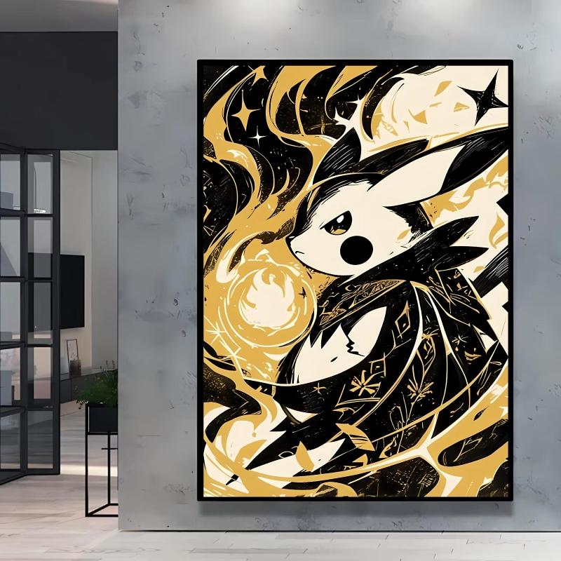 Anime Posters Pikachu Classic Canvas Paintings Wall Decoration Living Room Modular Prints Cartoon Character Picture