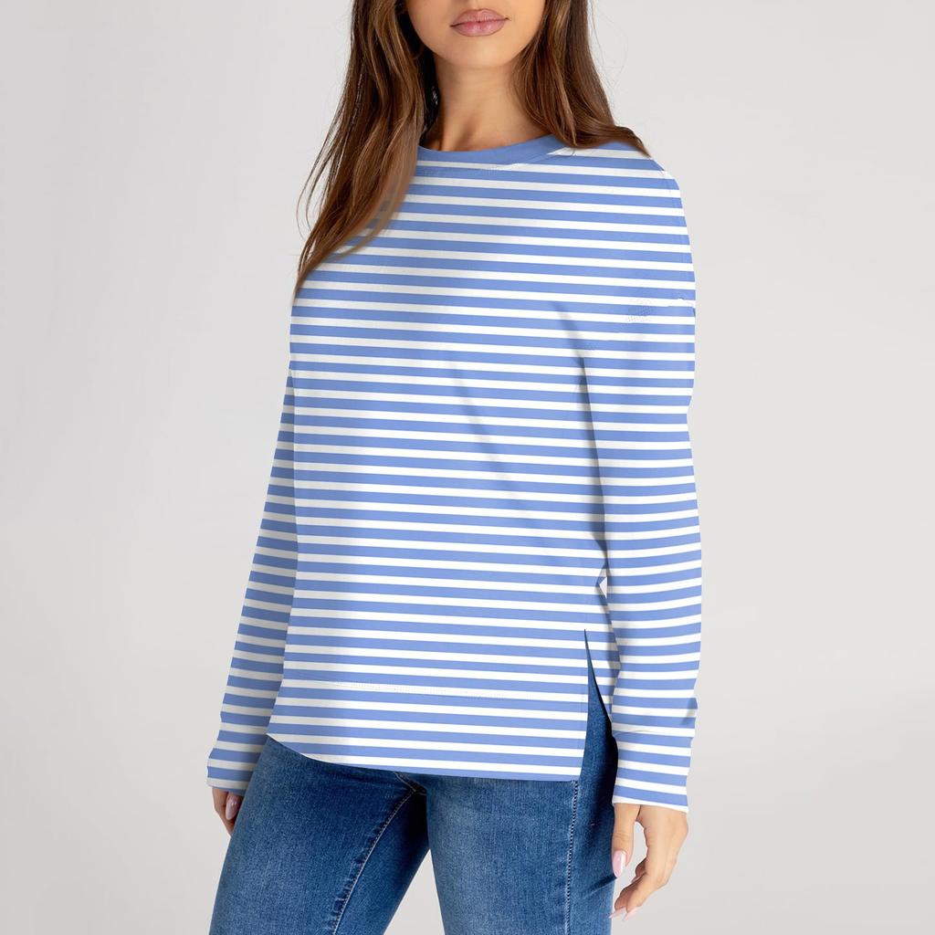 Женский повседневный модный однотонный свитер с круглым вырезом и длинными рукавами