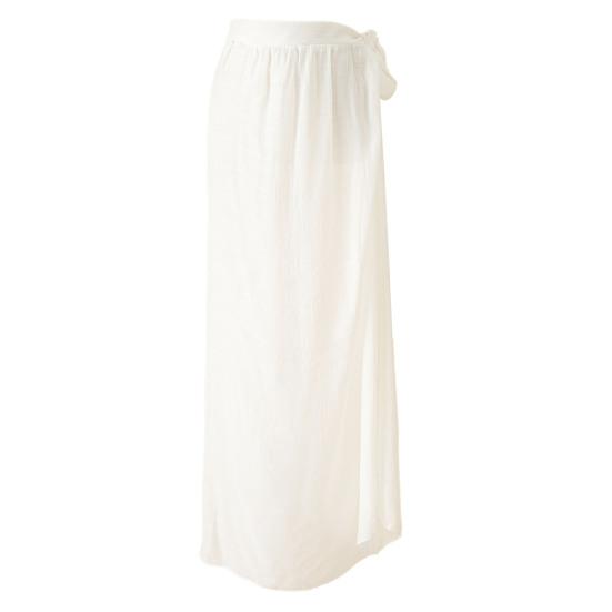 Bikini Cover Up Lace-up Sun Protection Breathable Summer Swimsuit Cover Up Long Skirt Beach Clothing