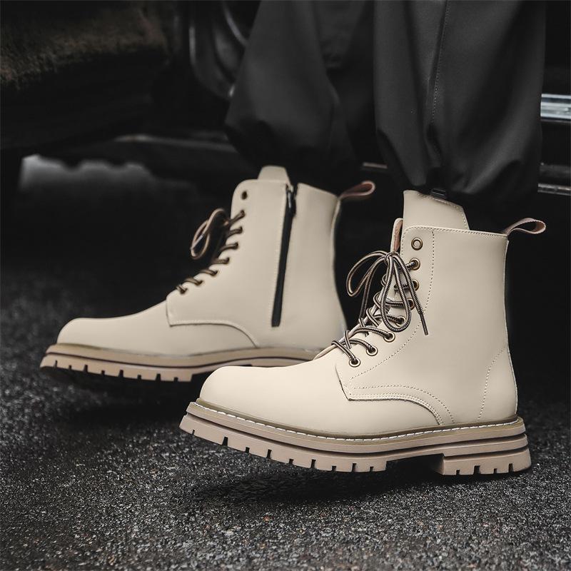 Men's shoes high-top Martin boots men's autumn retro tooling shoes British platform trendy big yellow boots 3309-J